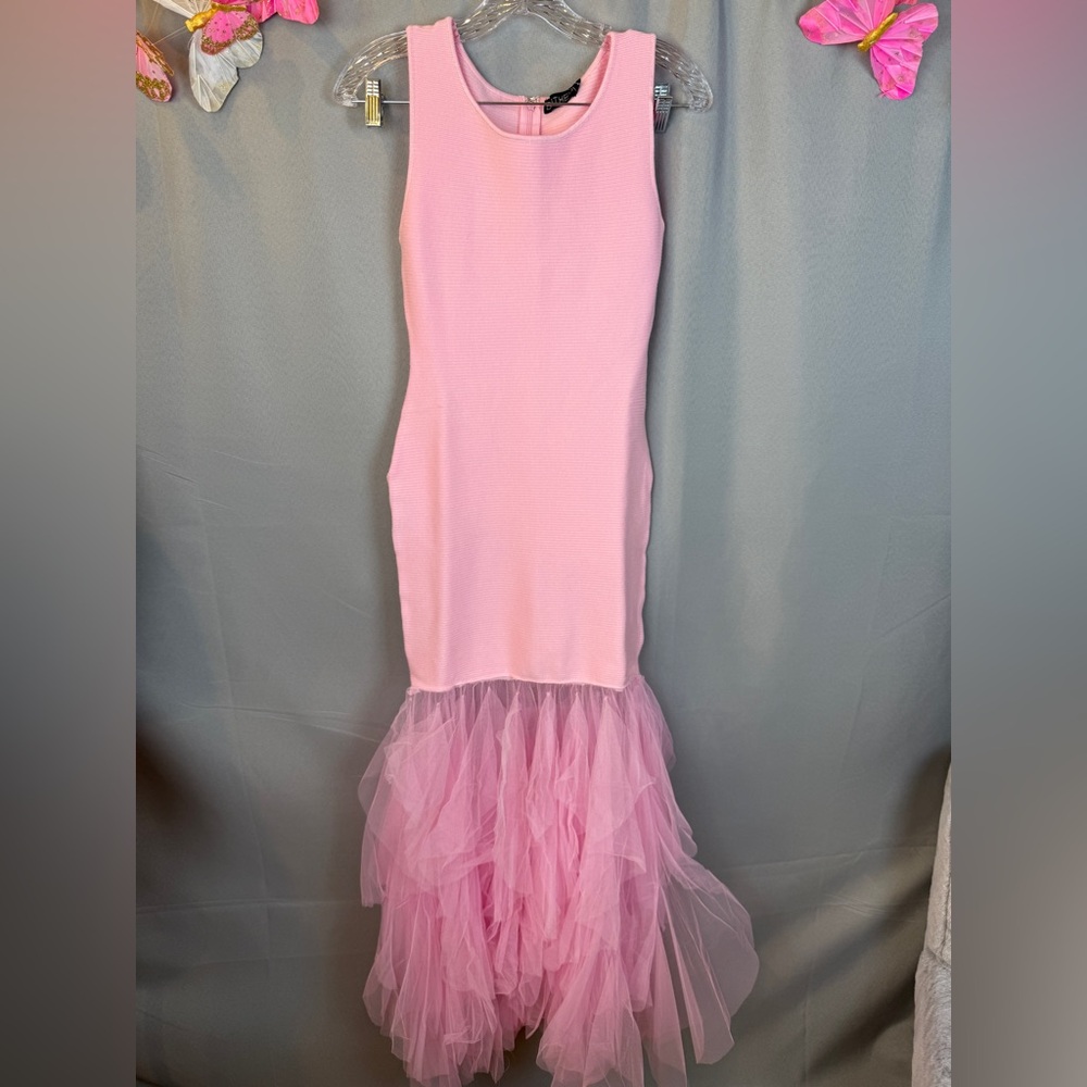 Blithe Knit Tulle Sleeveless Maxi Dress- Size Small - Picture 5 of 9